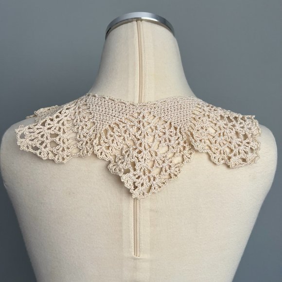 Vintage 50s Crochet Collar Boho Detachable Collar - Picture 6 of 6